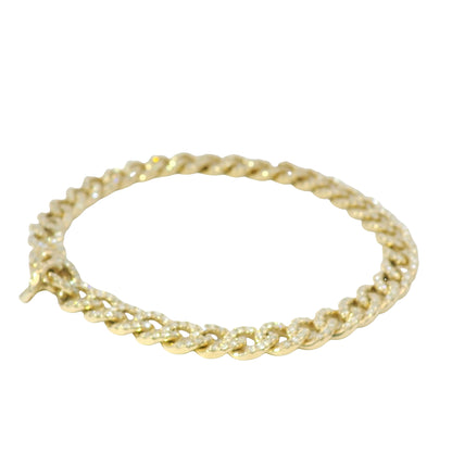 14kt Yellow Gold Natural Curb Link Diamond Bracelet