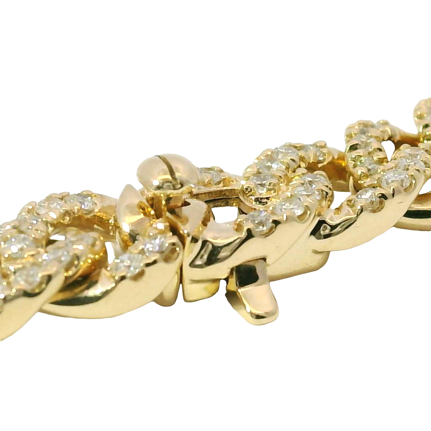 14kt Yellow Gold Natural Curb Link Diamond Bracelet