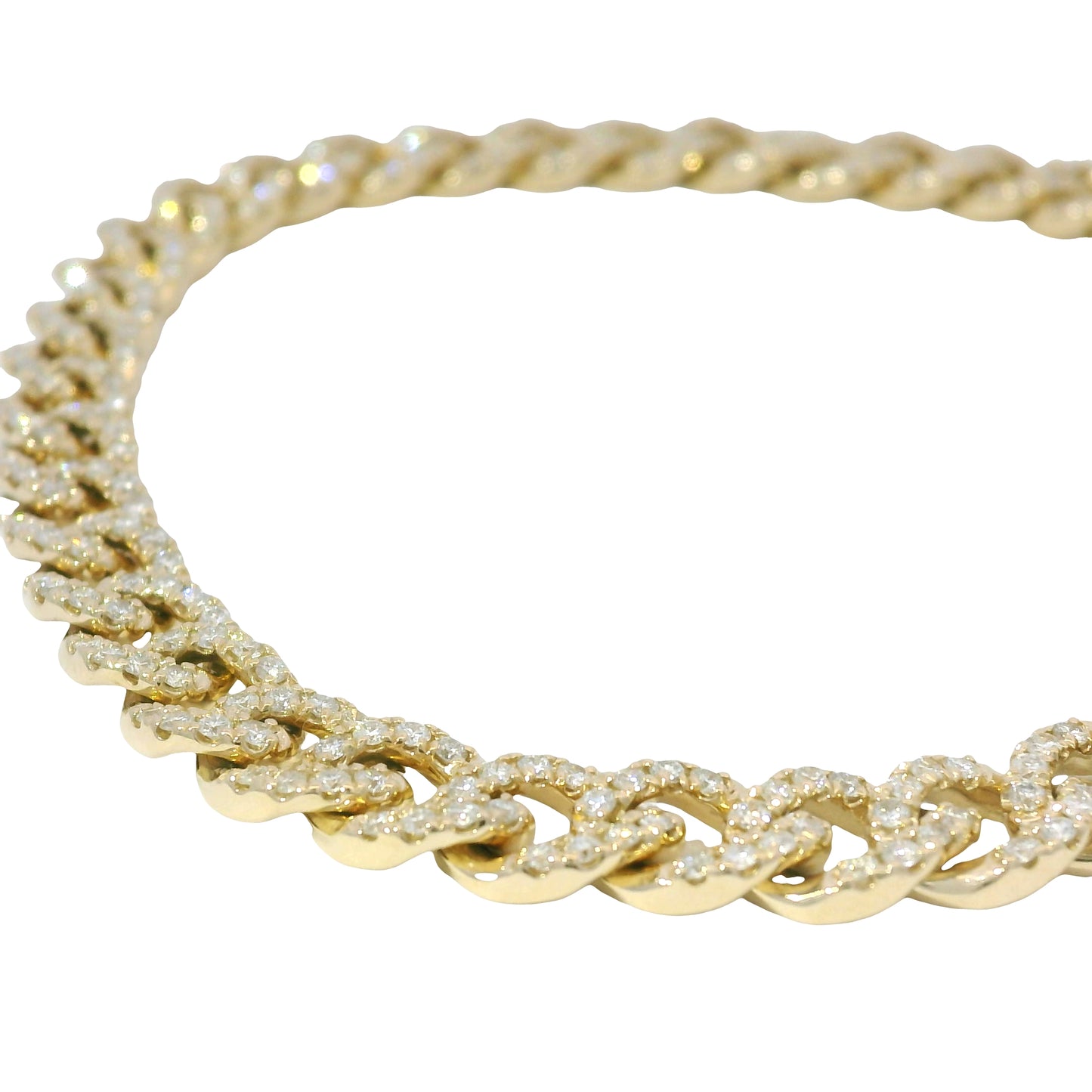 14kt Yellow Gold Natural Curb Link Diamond Bracelet