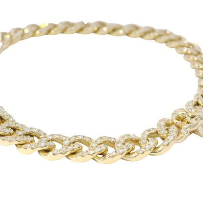 14kt Yellow Gold Natural Curb Link Diamond Bracelet