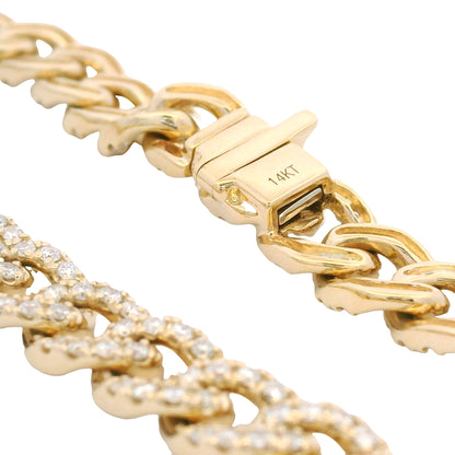 14kt Yellow Gold Natural Curb Link Diamond Bracelet