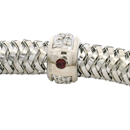 Roberto Coin 18k White Gold Primavera Diamond Weave Bangle Bracelet