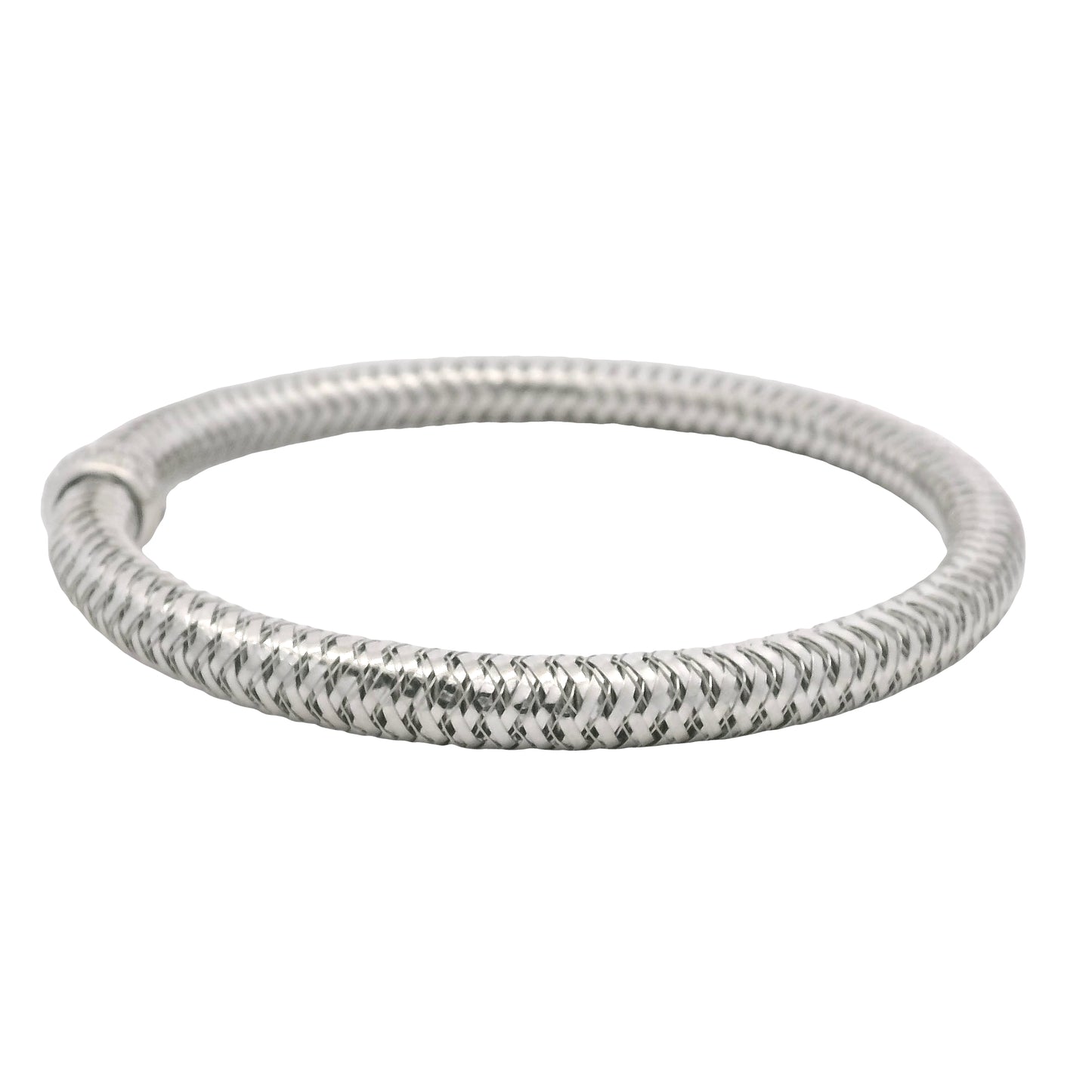 Roberto Coin 18k White Gold Primavera Diamond Weave Bangle Bracelet
