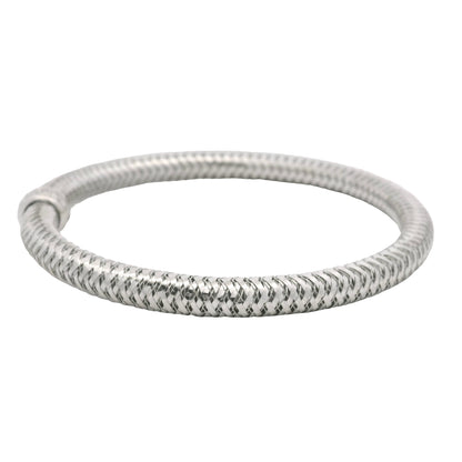 Roberto Coin 18k White Gold Primavera Diamond Weave Bangle Bracelet
