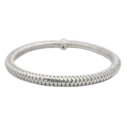Roberto Coin 18k White Gold Primavera Diamond Weave Bangle Bracelet