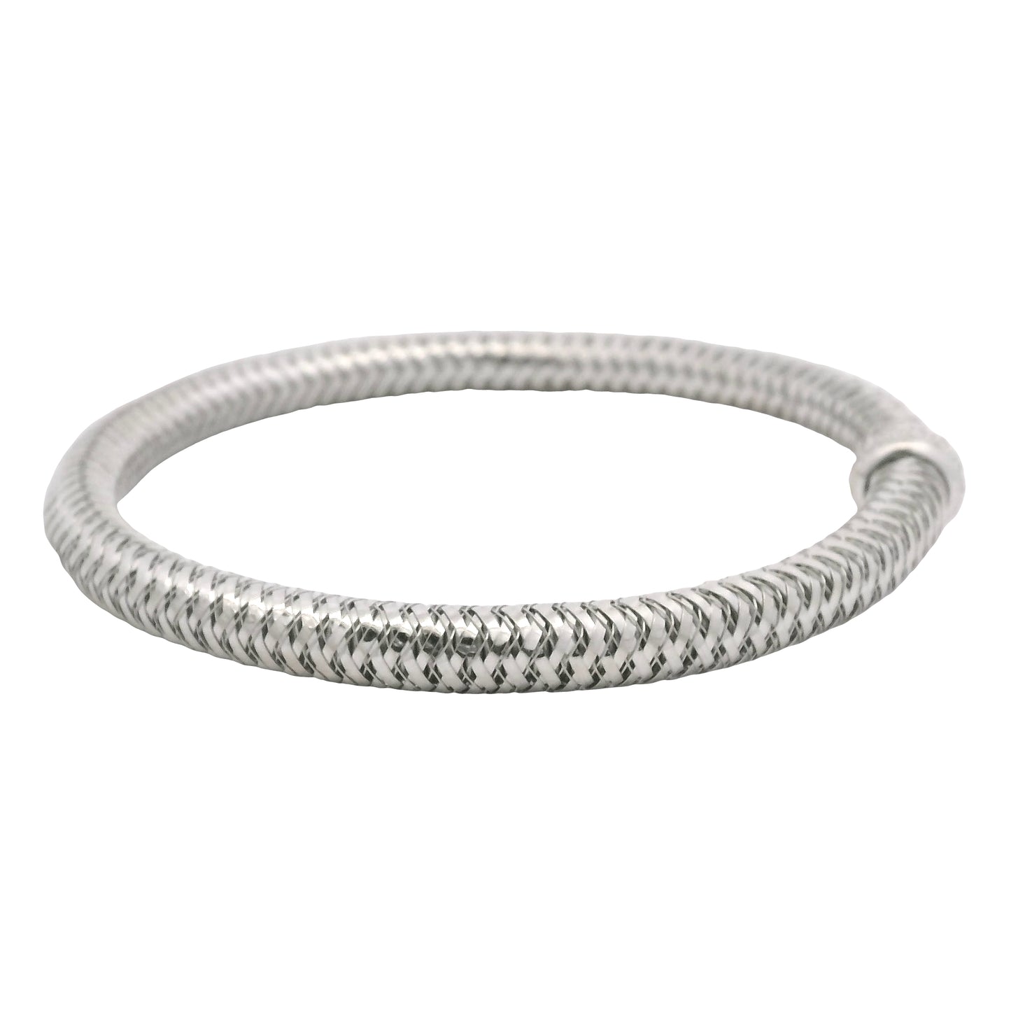 Roberto Coin 18k White Gold Primavera Diamond Weave Bangle Bracelet