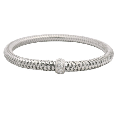 Roberto Coin 18k White Gold Primavera Diamond Weave Bangle Bracelet