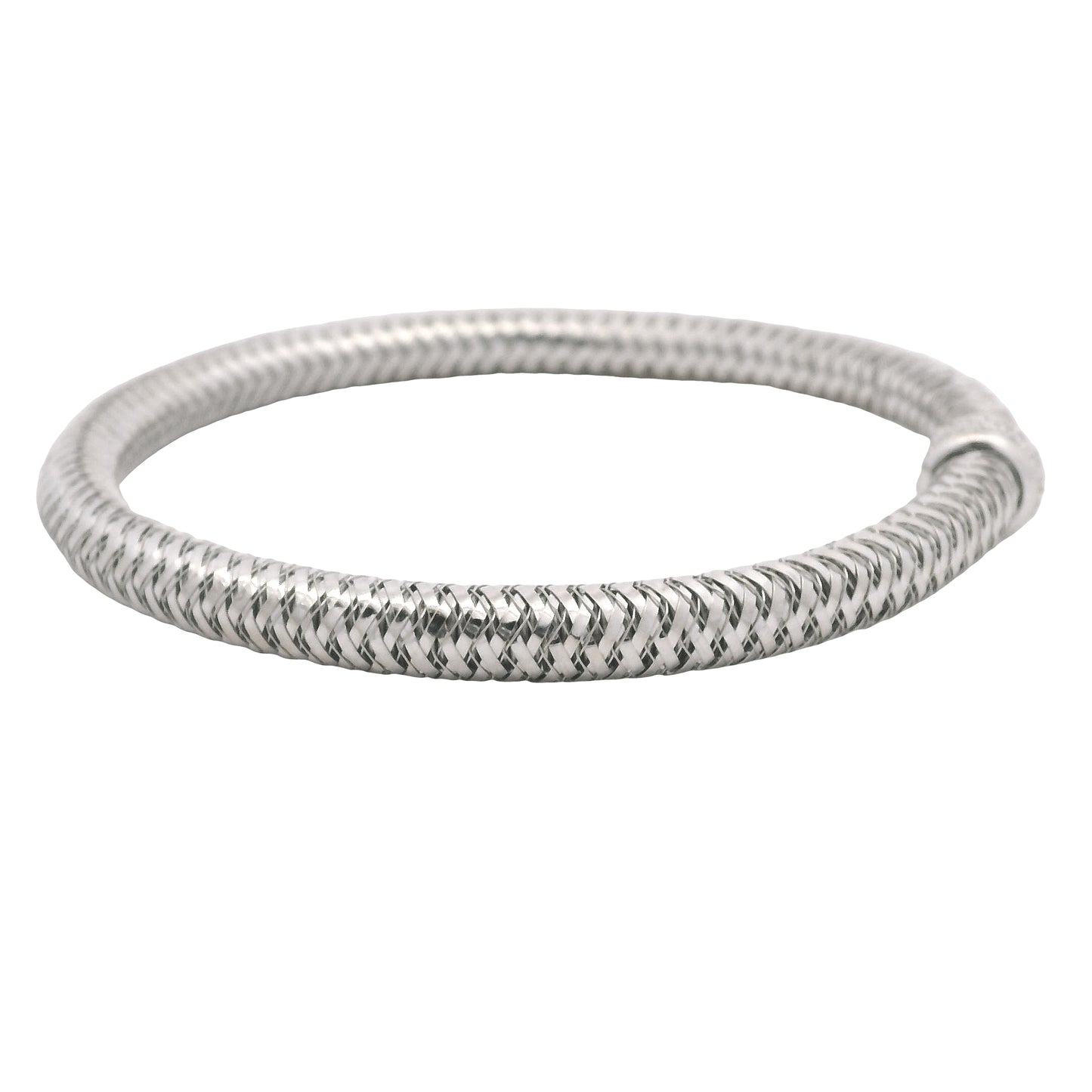 Roberto Coin 18k White Gold Primavera Diamond Weave Bangle Bracelet