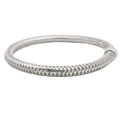 Roberto Coin 18k White Gold Primavera Diamond Weave Bangle Bracelet
