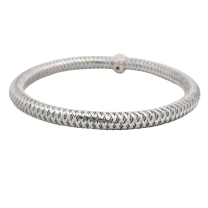 Roberto Coin 18k White Gold Primavera Diamond Weave Bangle Bracelet