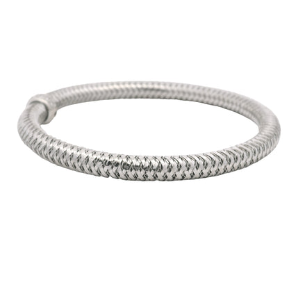 Roberto Coin 18k White Gold Primavera Diamond Weave Bangle Bracelet
