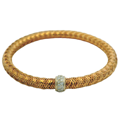 Roberto Coin 18k Rose Gold Primavera Diamond Weave Bangle Bracelet
