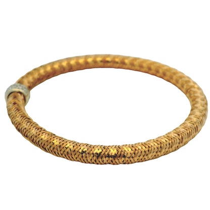 Roberto Coin 18k Rose Gold Primavera Diamond Weave Bangle Bracelet
