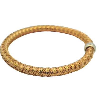 Roberto Coin 18k Rose Gold Primavera Diamond Weave Bangle Bracelet