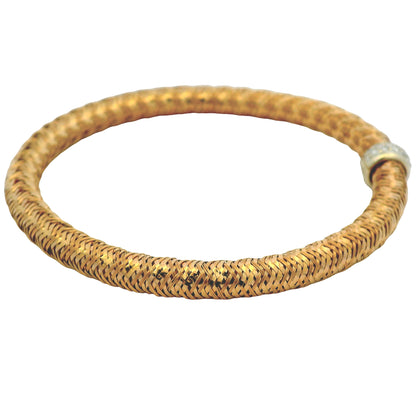 Roberto Coin 18k Rose Gold Primavera Diamond Weave Bangle Bracelet