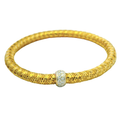Roberto Coin 18k Yellow Gold Primavera Diamond Weave Bangle Bracelet