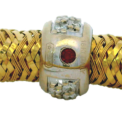 Roberto Coin 18k Yellow Gold Primavera Diamond Weave Bangle Bracelet
