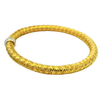 Roberto Coin 18k Yellow Gold Primavera Diamond Weave Bangle Bracelet
