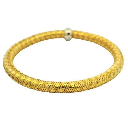 Roberto Coin 18k Yellow Gold Primavera Diamond Weave Bangle Bracelet