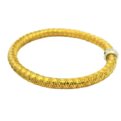 Roberto Coin 18k Yellow Gold Primavera Diamond Weave Bangle Bracelet