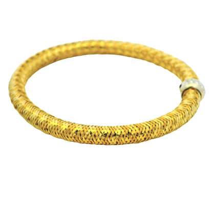 Roberto Coin 18k Yellow Gold Primavera Diamond Weave Bangle Bracelet