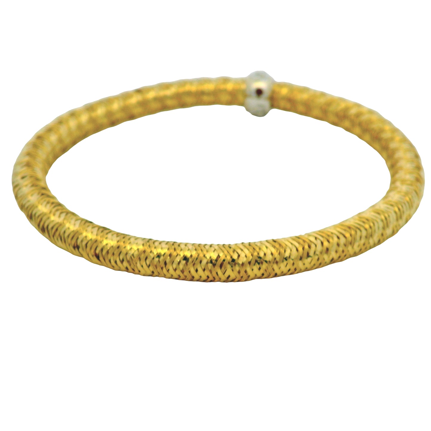 Roberto Coin 18k Yellow Gold Primavera Diamond Weave Bangle Bracelet