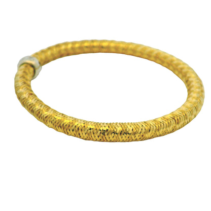 Roberto Coin 18k Yellow Gold Primavera Diamond Weave Bangle Bracelet