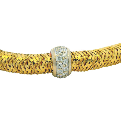 Roberto Coin 18k Yellow Gold Primavera Diamond Weave Bangle Bracelet
