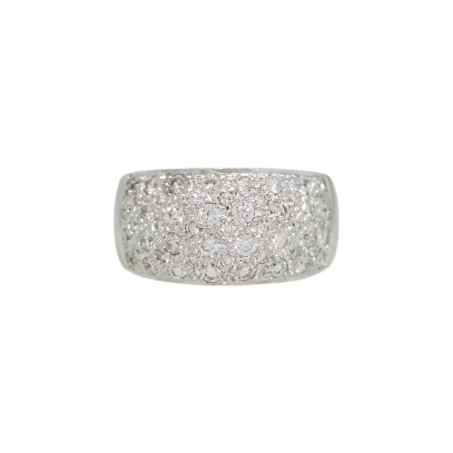 14k White Gold 1ctw Diamond Pave Band Ring