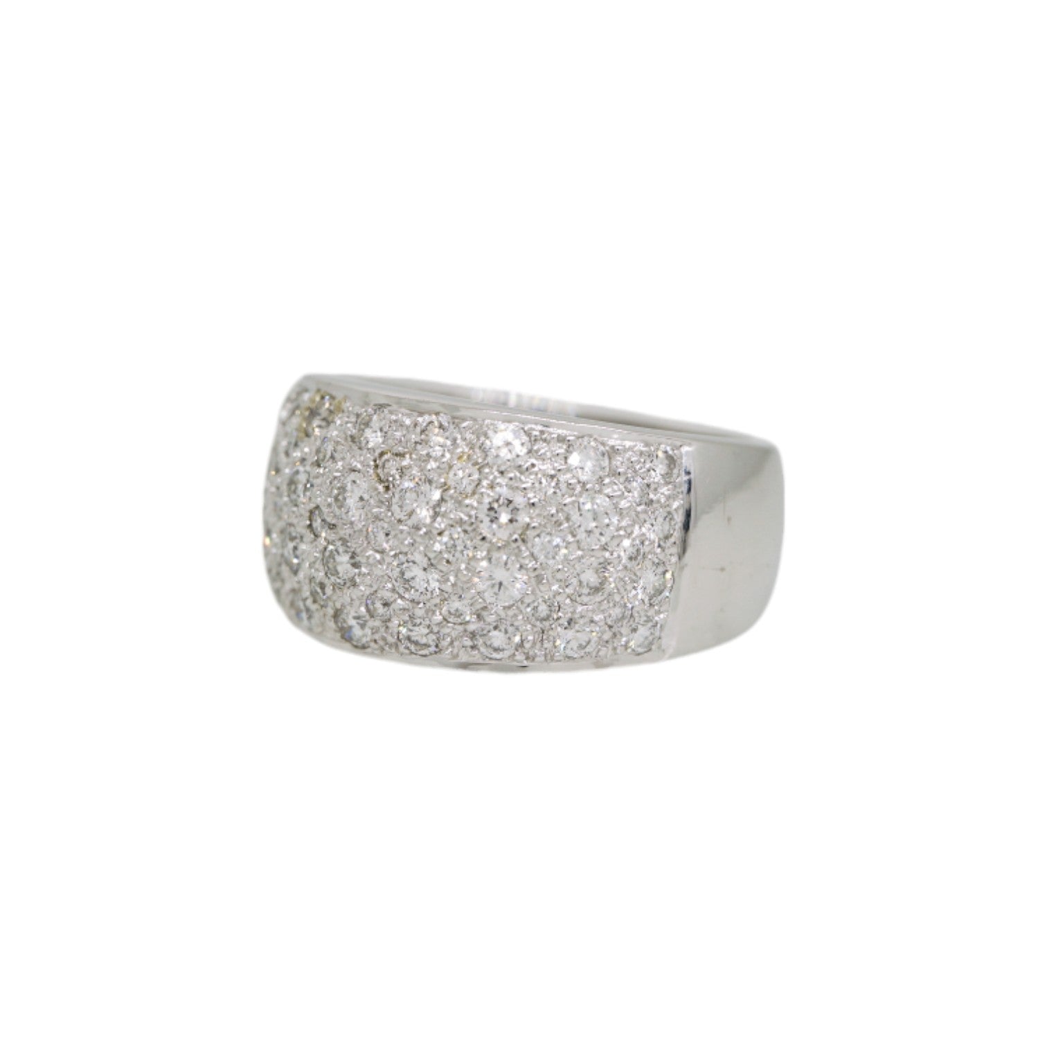 14k White Gold 1ctw Diamond Pave Band Ring