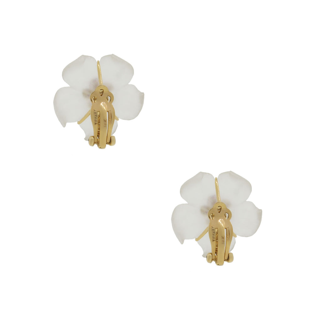Tiffany & Co. 18k Yellow Gold Diamond and Ruby Crystal Earrings