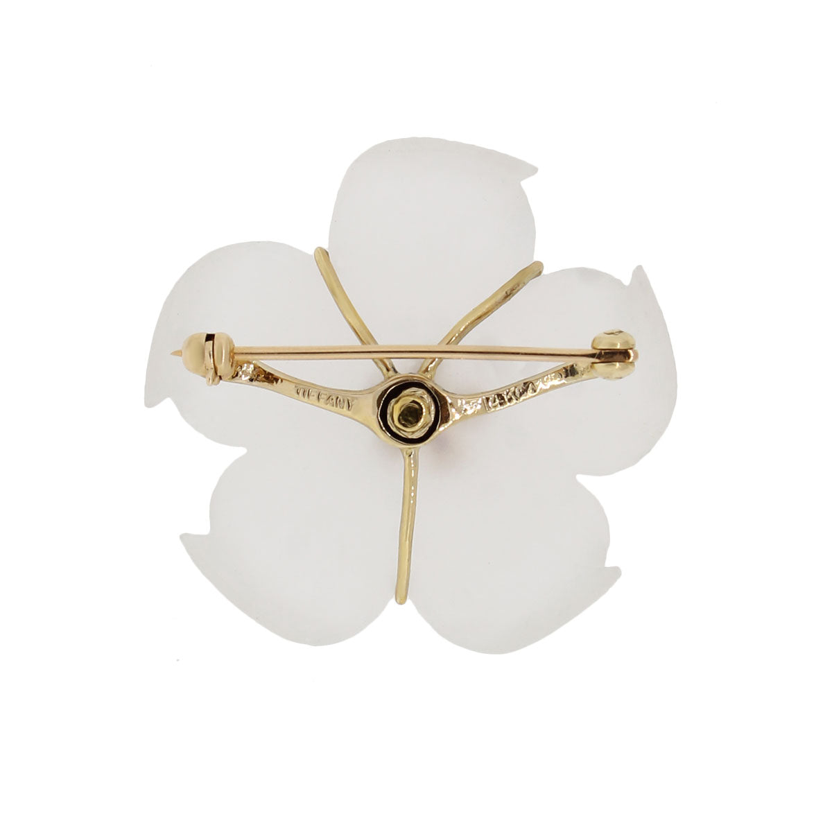 Tiffany & Co. 14k Yellow Gold Diamond and Ruby Brooch Pin