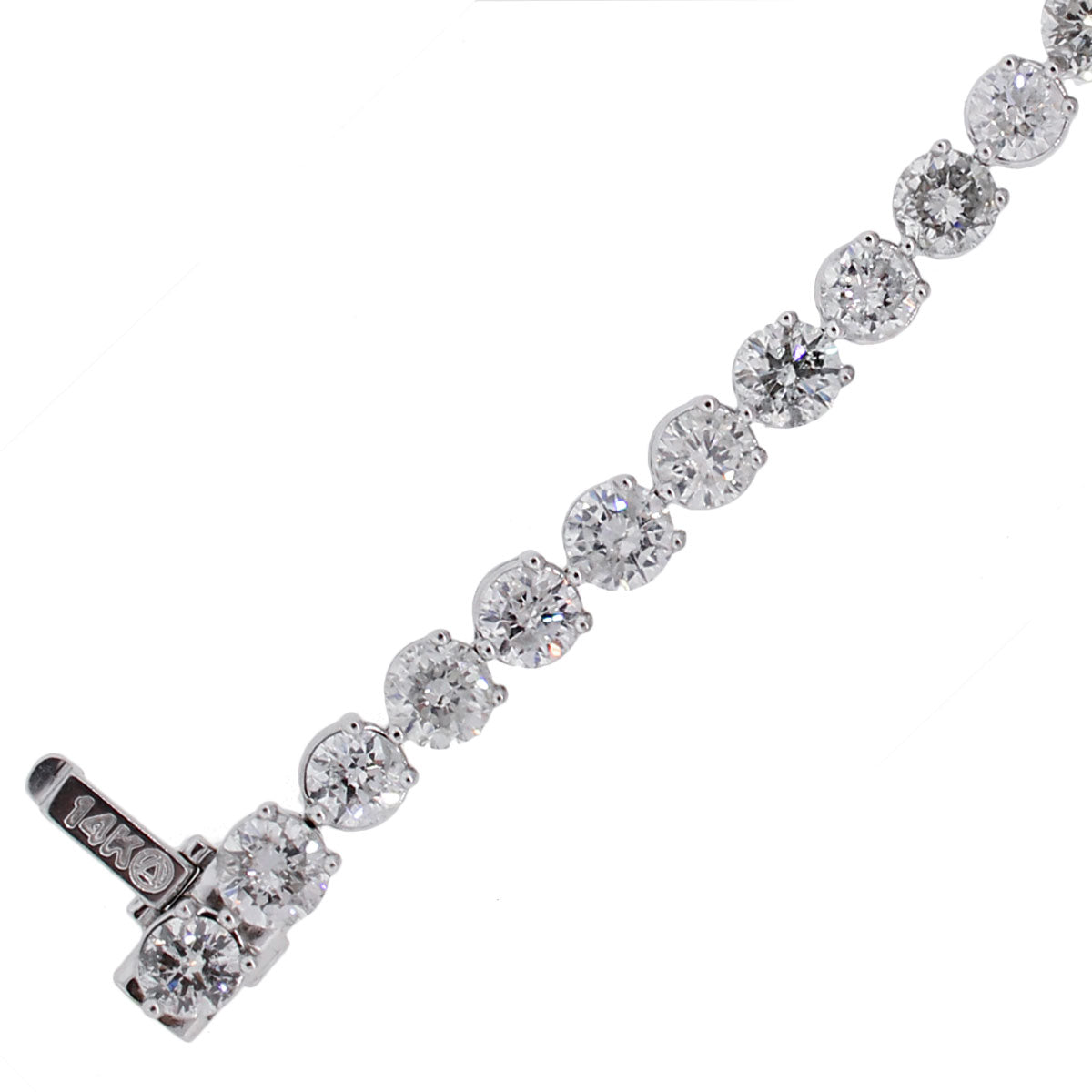 14k White Gold 12.67ctw Diamond Tennis Bracelet