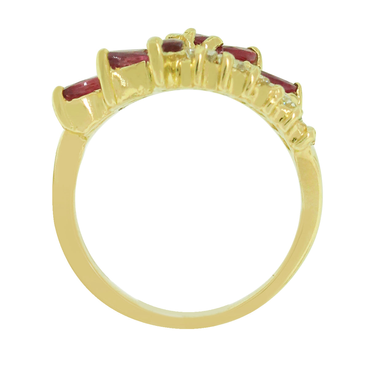 18k Yellow Gold 0.70ctw Ruby and 0.80ctw Diamond Ring