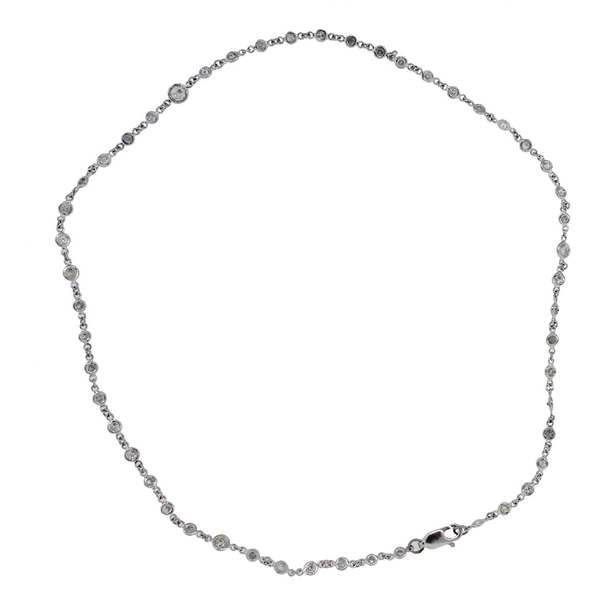 Platinum 2.48ctw 15" Diamonds By The Yard Necklace