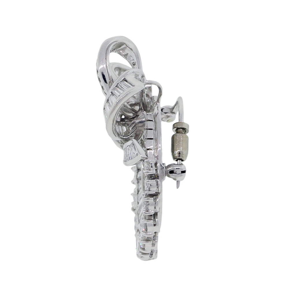 Platinum 4.75ctw Diamond Vintage Pin Brooch