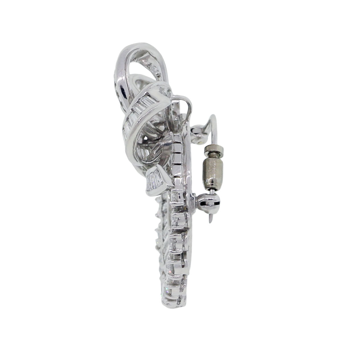 Platinum 4.75ctw Diamond Vintage Pin Brooch