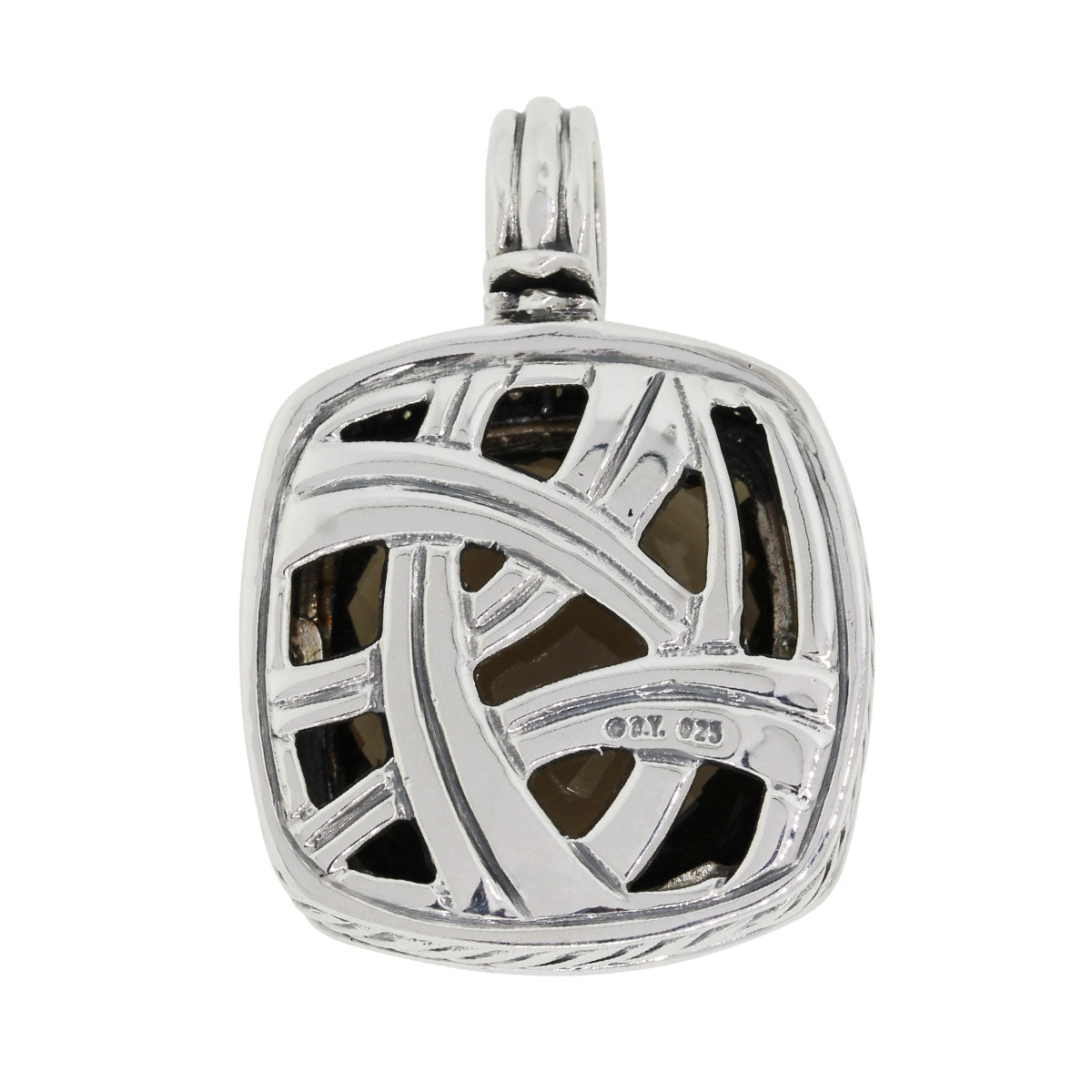 David Yurman Sterling Silver Smoky Quartz and Diamond Albion Pendant