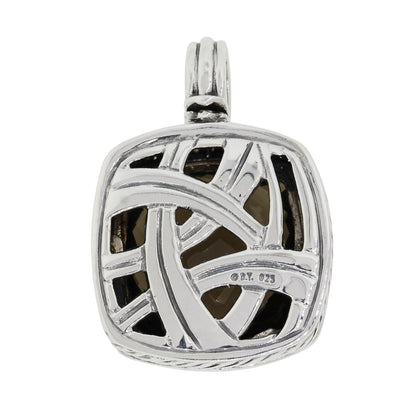 David Yurman Sterling Silver Smoky Quartz and Diamond Albion Pendant