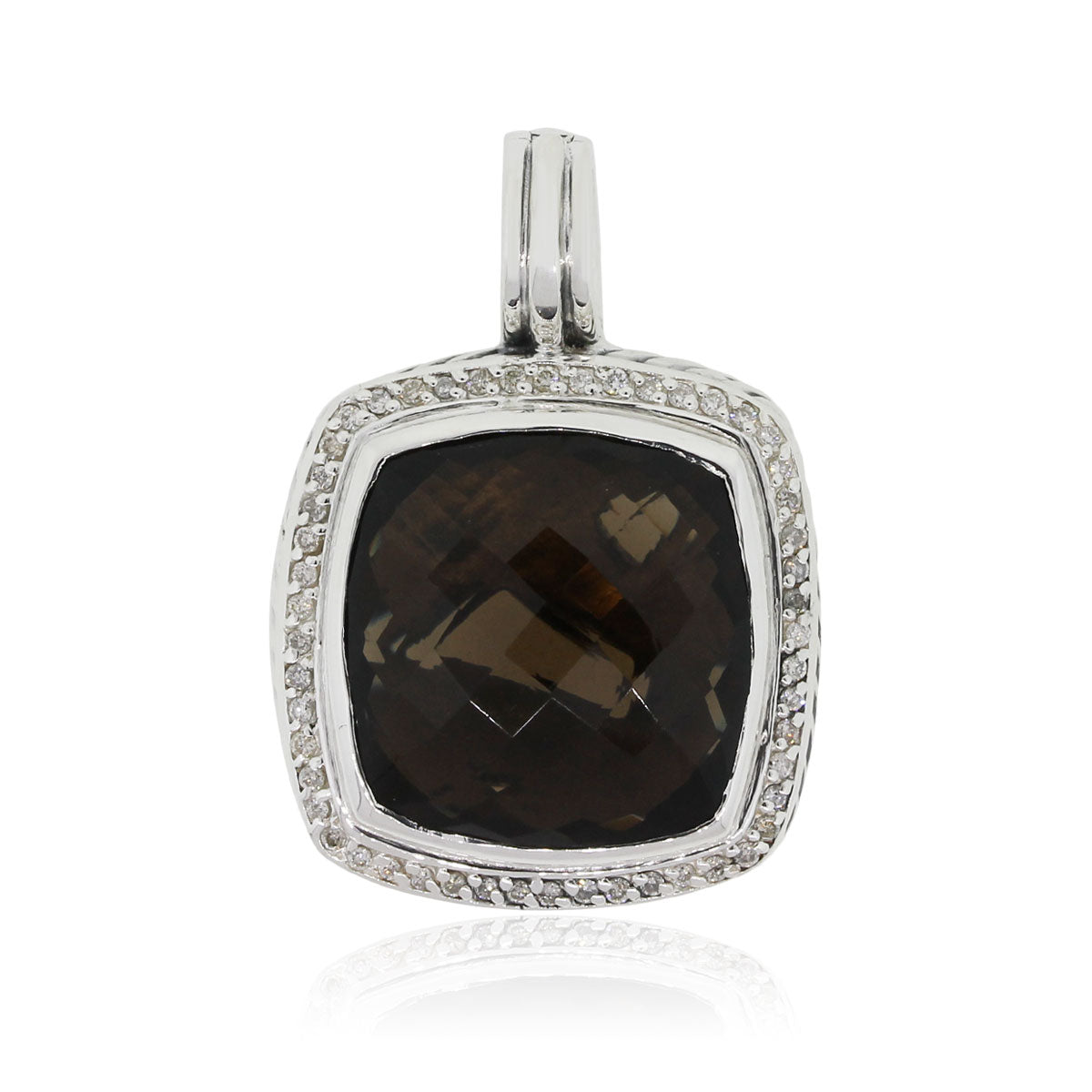 David Yurman Sterling Silver Smoky Quartz and Diamond Albion Pendant