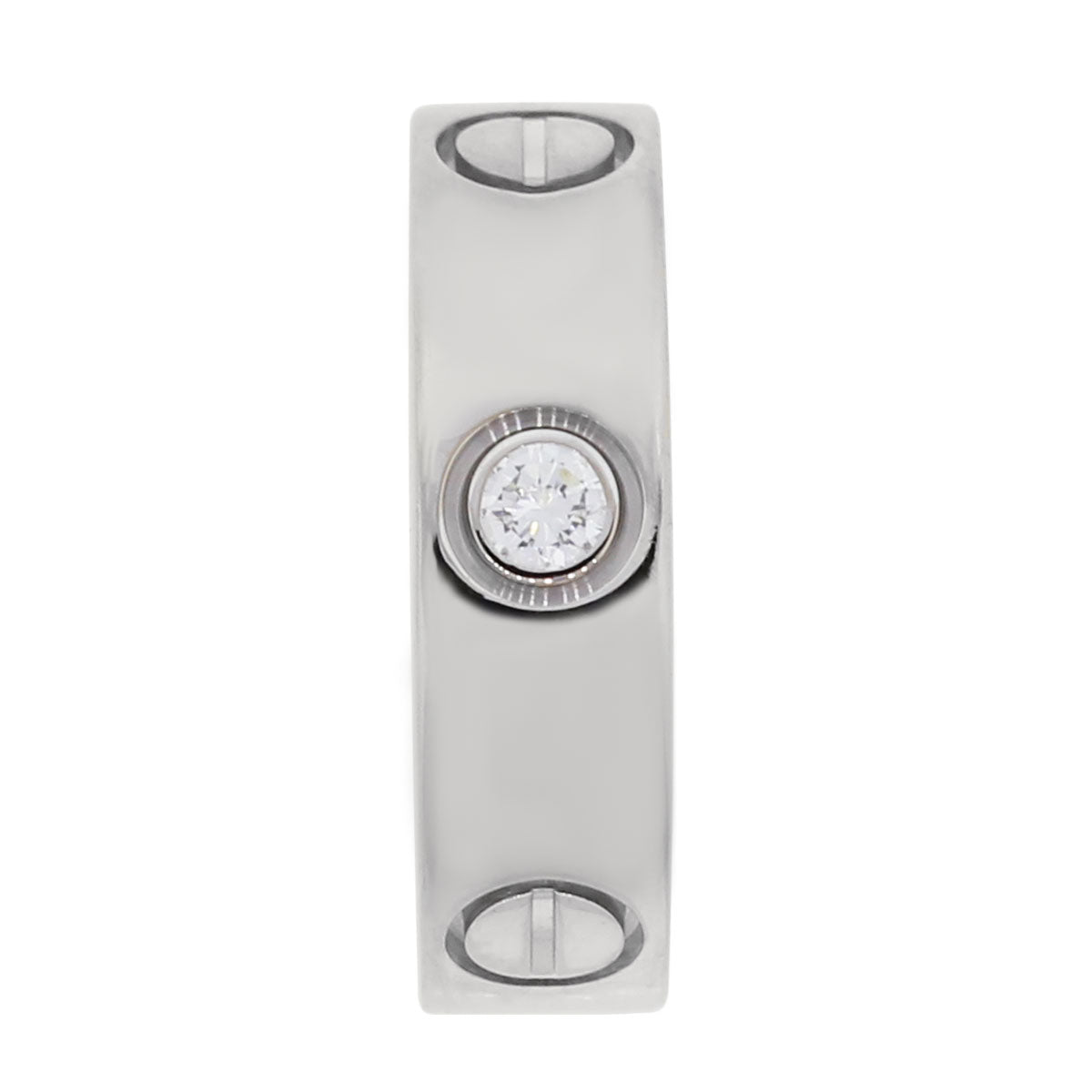 Cartier 18k White Gold 3 Diamond Size 48 Love Ring