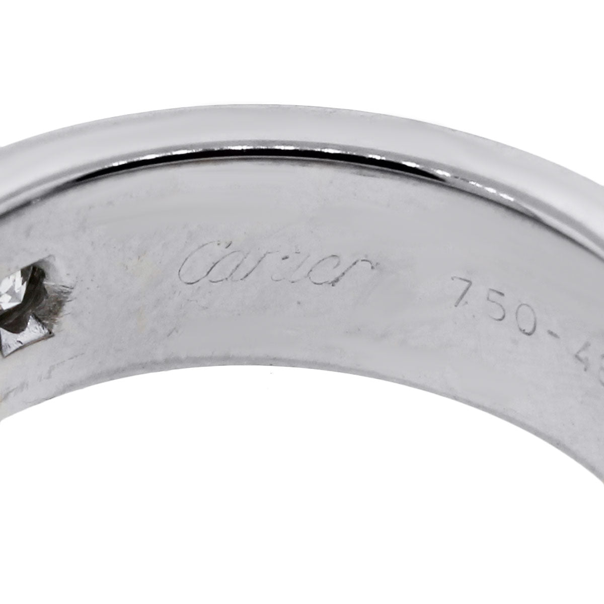 Cartier 18k White Gold 3 Diamond Size 48 Love Ring