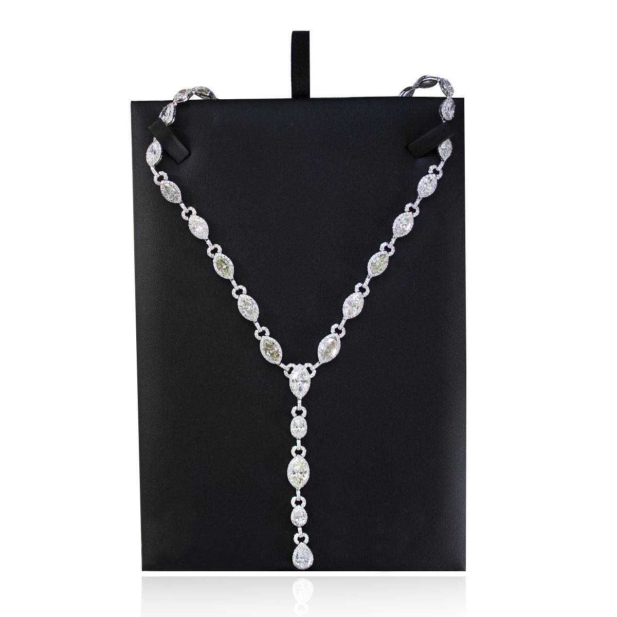 Platinum 27.83ctw Diamond Drop Necklace