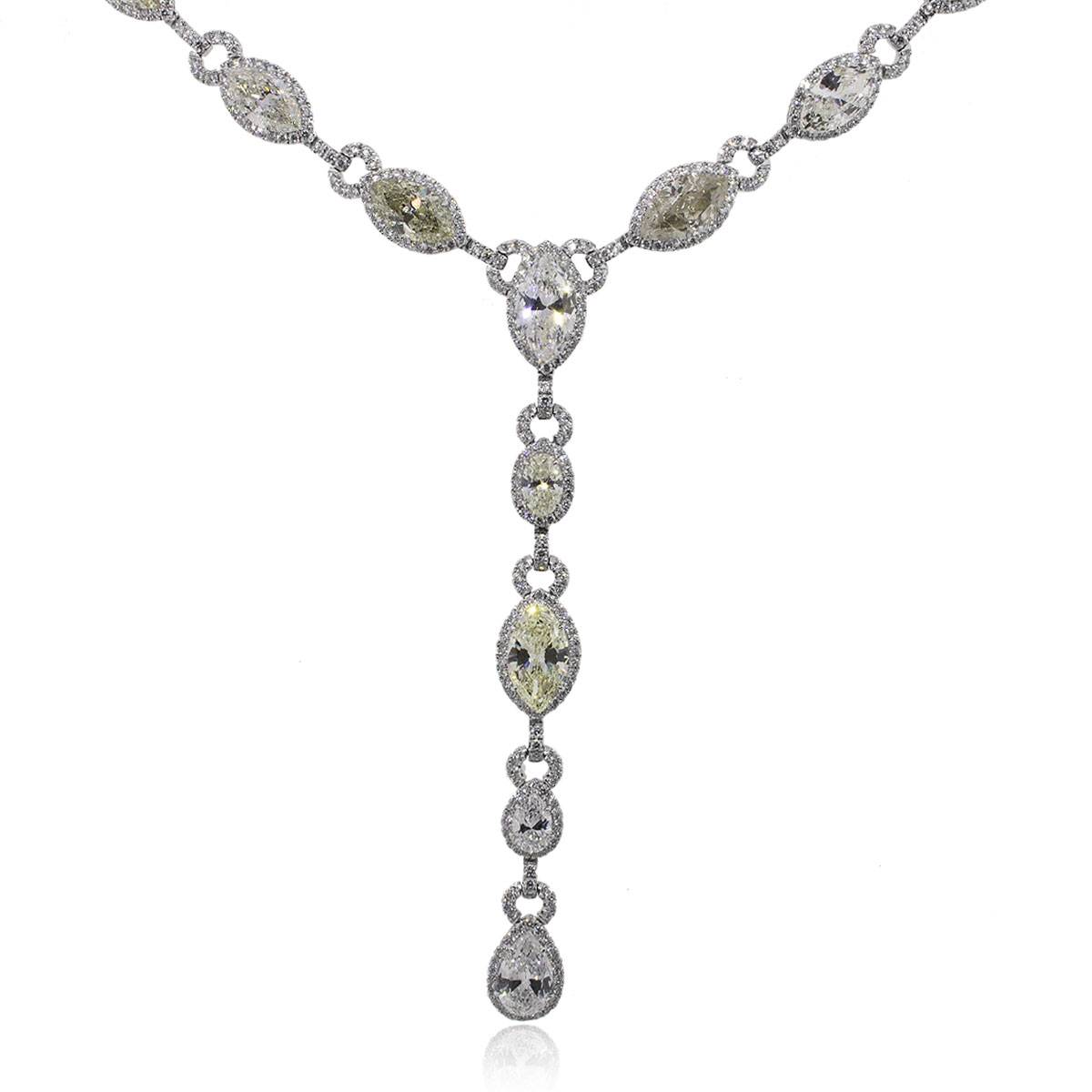 Platinum 27.83ctw Diamond Drop Necklace