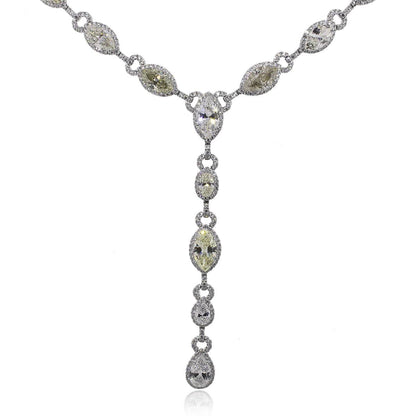 Platinum 27.83ctw Diamond Drop Necklace