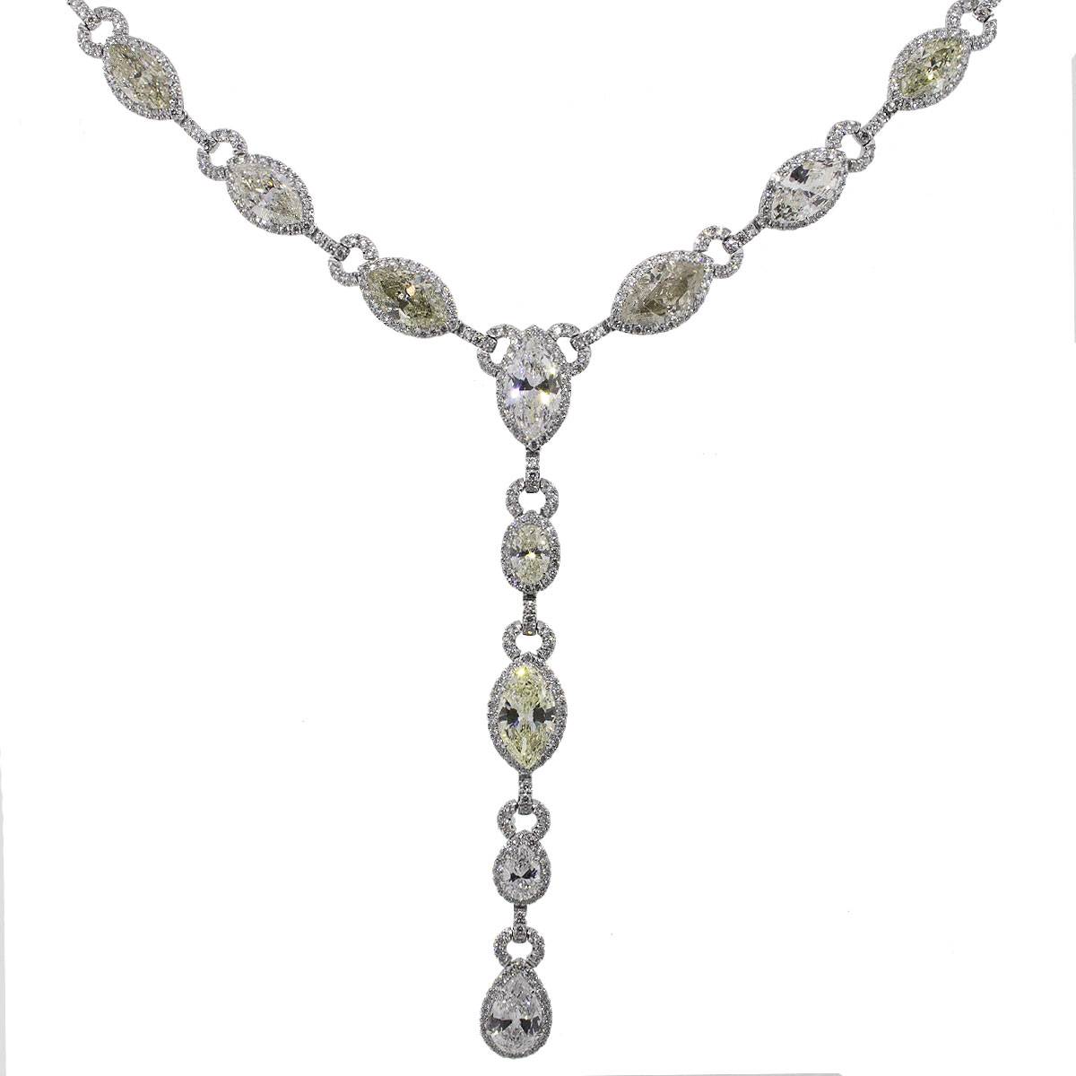 Platinum 27.83ctw Diamond Drop Necklace
