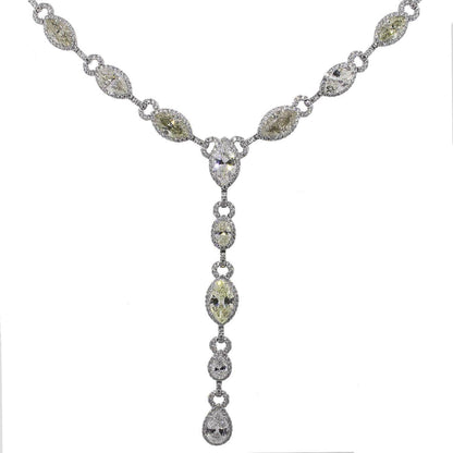 Platinum 27.83ctw Diamond Drop Necklace