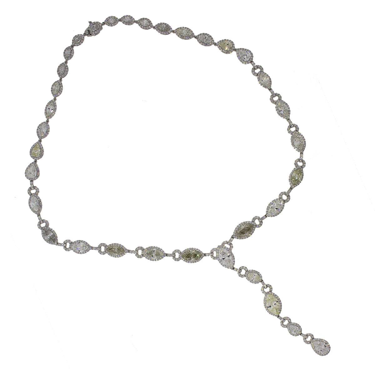 Platinum 27.83ctw Diamond Drop Necklace