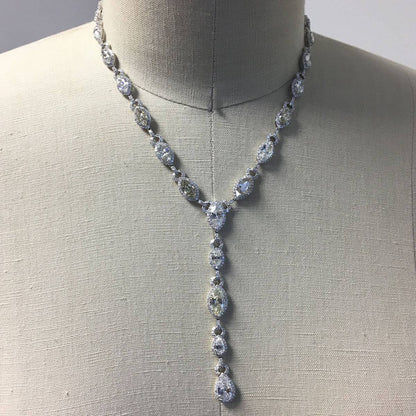 Platinum 27.83ctw Diamond Drop Necklace