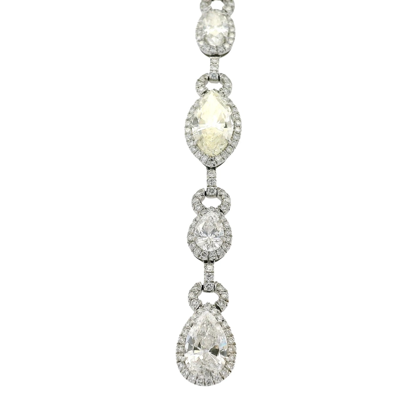 Platinum Natural Marquise & Pear Shape Diamond Lariat Necklace
